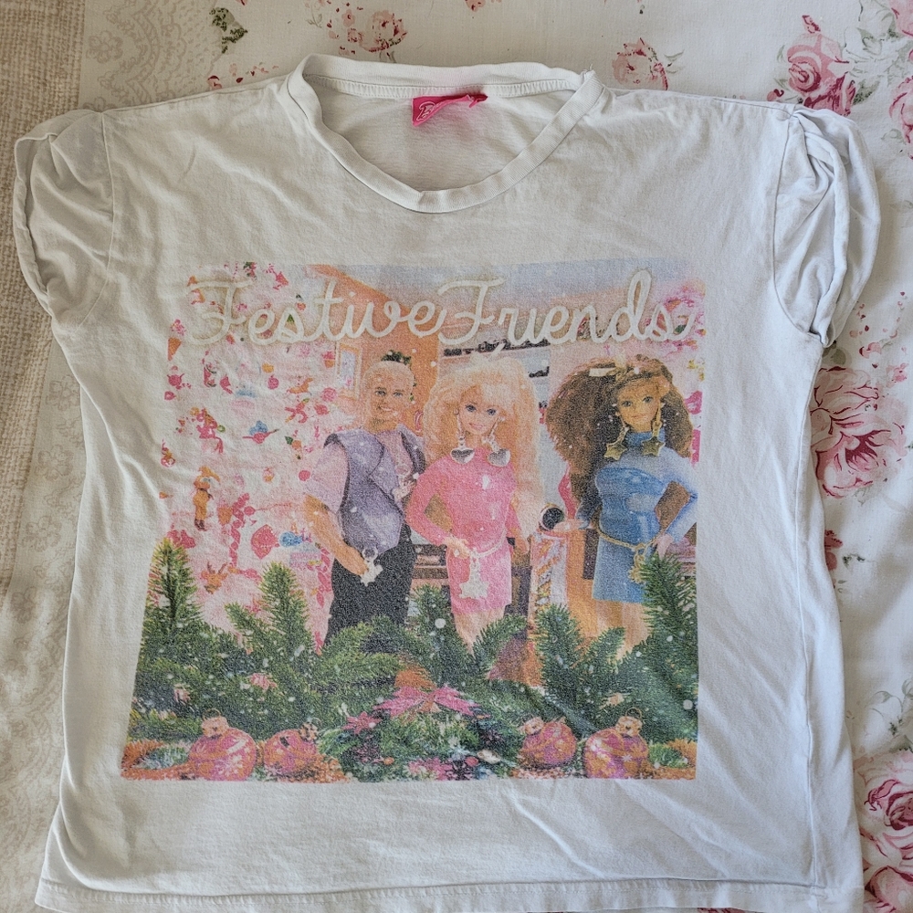 Official Barbie Christmas Ladies T-shirt US 10